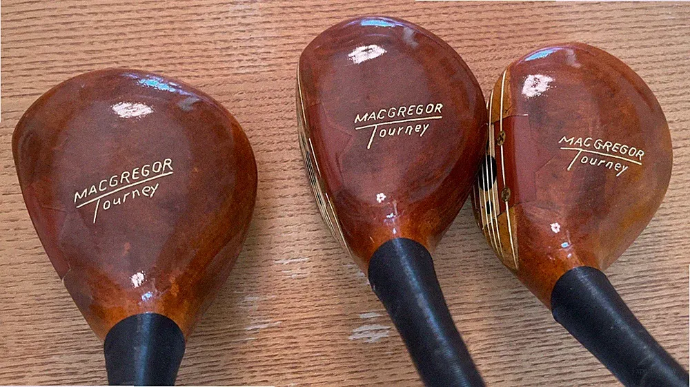 1959 MacGregor Tourney Velocitized RT2W Persimmon Woods 1,3, 4 w/ S300 Steel RH