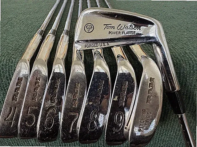 1980’s RAM TOM WATSON POWER FLANGE FORGED GOLF SET - RH, 3-PW + 1W/3W/5W - CLEAN