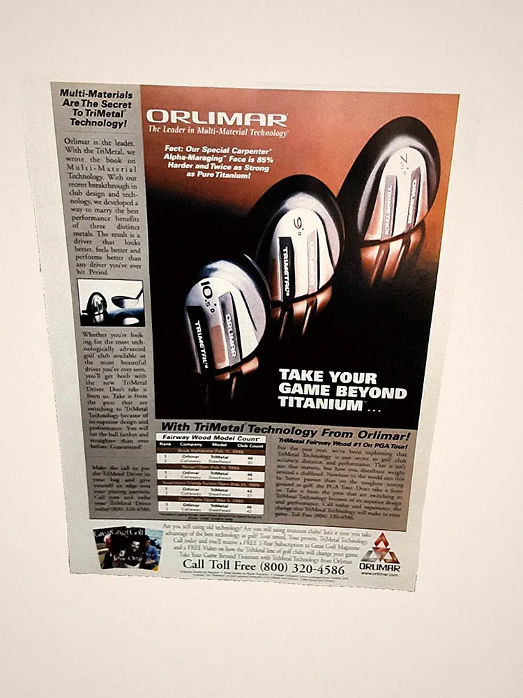 1999 Orlimar TriMetal Fairway Woods Print Ad