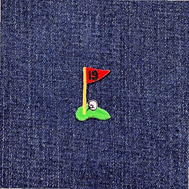 19th Hole Golf Applique Patch - Embroidered Clubhouse Bar Badge 1.25" (Iron On)