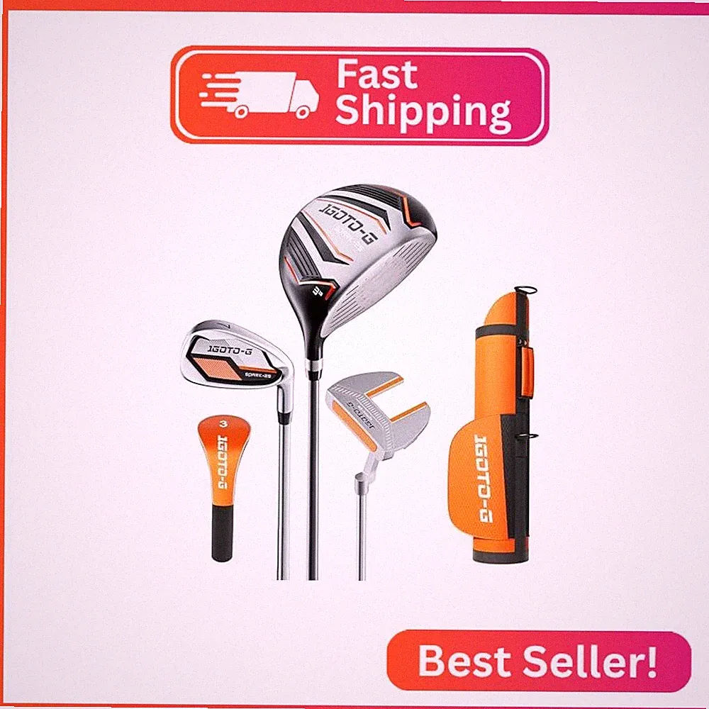 1GoTo-G 5 Pieces Kids Golf Clubs Set - Youth Golf Clubs Junior Set for Boys Girl