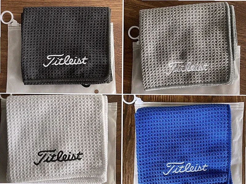 1PC PXG Two Fold Golf Towel Microfiber Waffle Pattern Towel With Clip 30 * 50cm