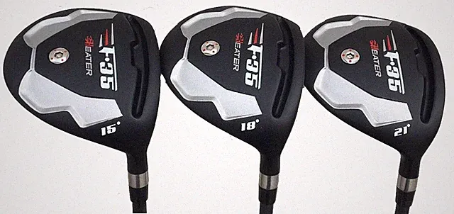 +2" Long F35 Black TaylorFit #3,5,& 7 Graphite Regular Fairway Woods Golf Set