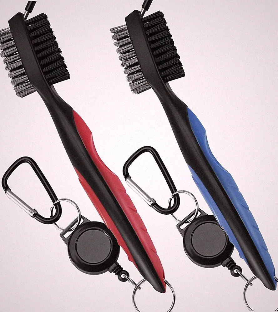 2 Pack Golf Club Brush, Professional Golf Club Cleaner with Retractable Zip-Line