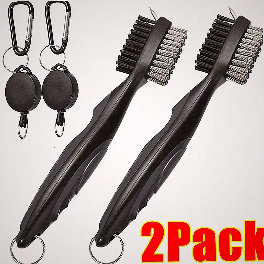 2 Pack Golf Club Groove Brush Cleaner Retractable
