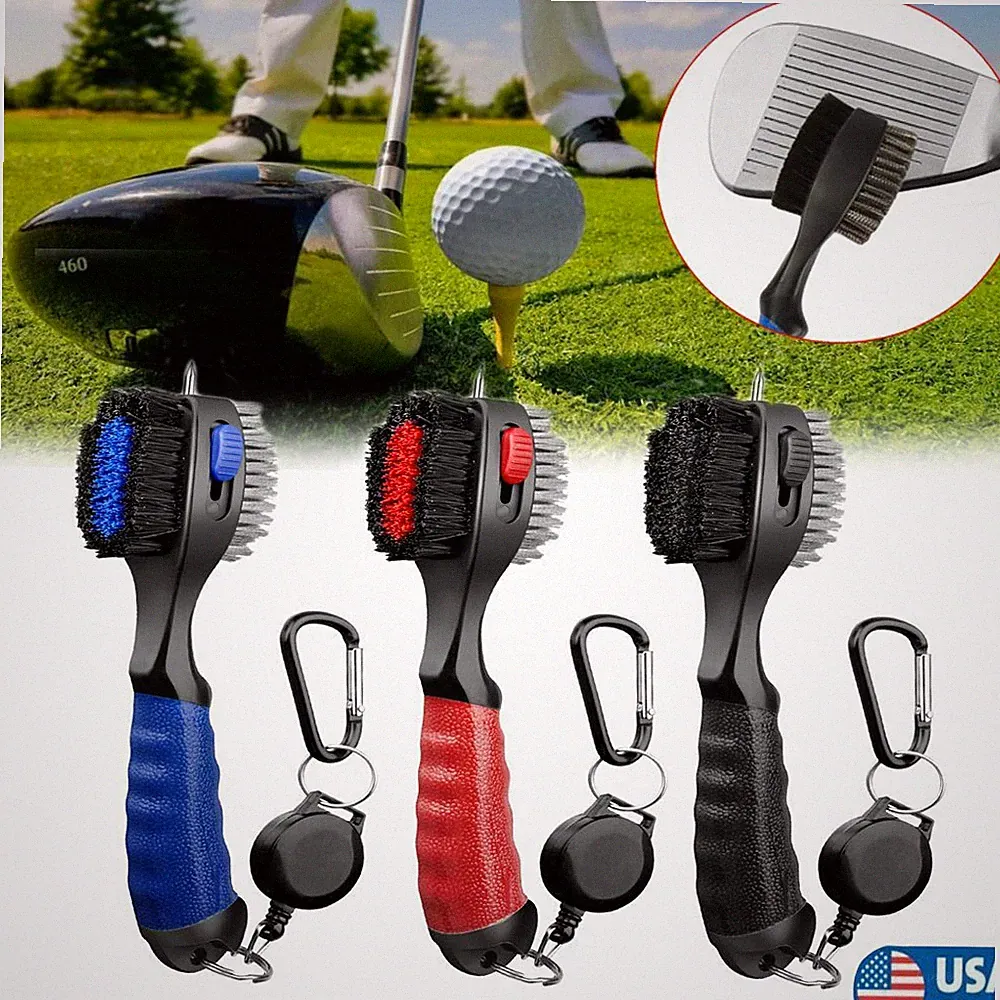 2 Sided Golf Club Brush Cleaner with Spike