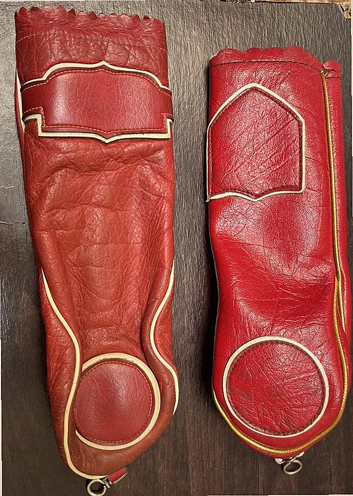 Vintage Red Faux Leather Golf Club Head Covers