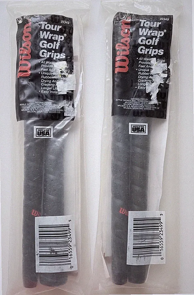 (2) Wilson Tour Wrap Rubber Golf Club Grips (2 Pk) USA Black 10.75 in W349 NOS