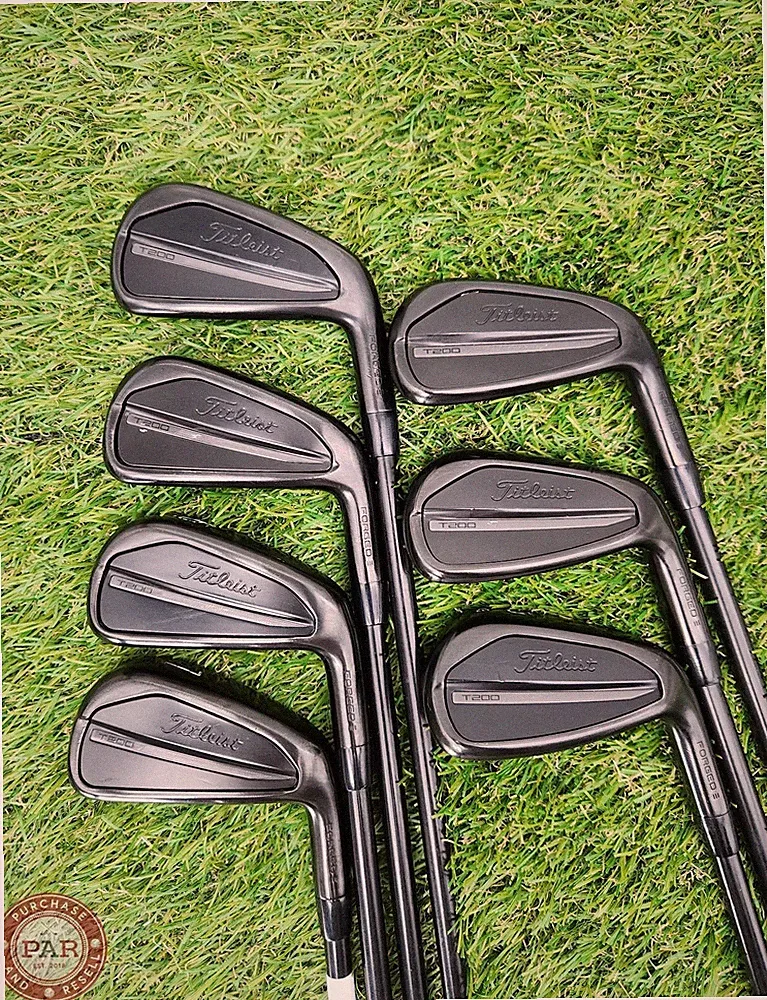 2023 TITLEIST T200 BLACK IRON SET 4-PW STIFF TT AMT BLACK S300 VERYGOOD
