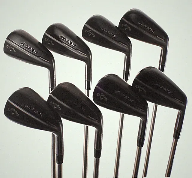 2024 Callaway Apex Ti Fusion Black Iron Set 3-PW Steelfiber fc 115cw Stiff RH