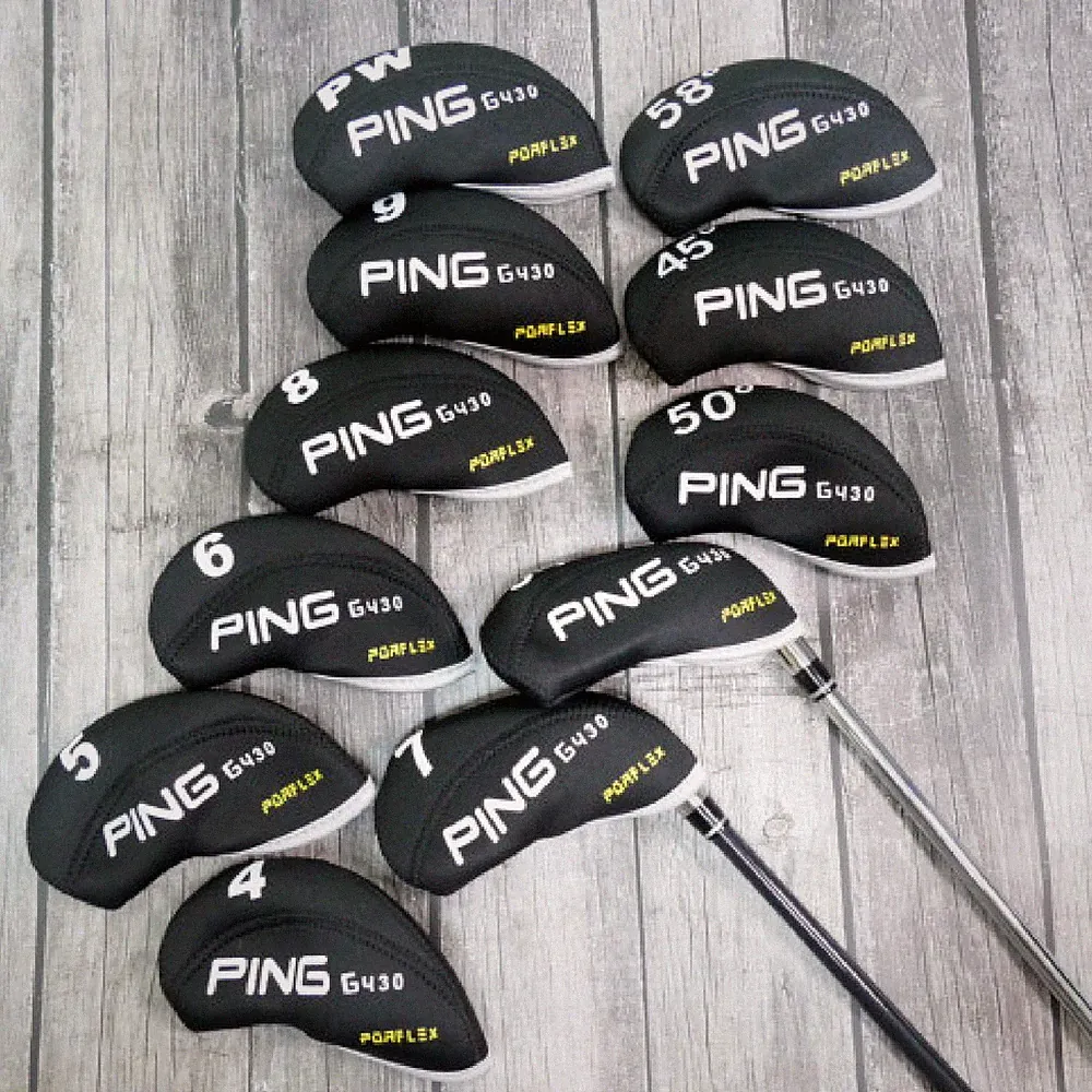 2026 PING New G430 Golf Iron Club Head Cover Black Neoprene 11pcs High Quality