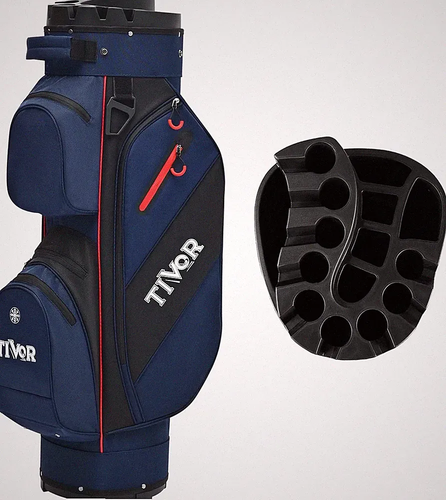 2026 T-Lock Golf Cart Bag - 15-Way Dividers, 9 Pockets, Ergonomic Straps