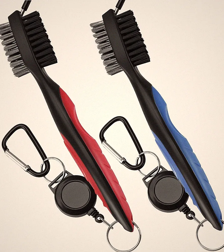 2PC Golf Club Cleaning Brush Groove Cleaner Retractable