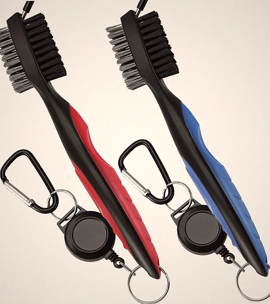 2PC Golf Club Cleaning Brush Groove Cleaner Retractable