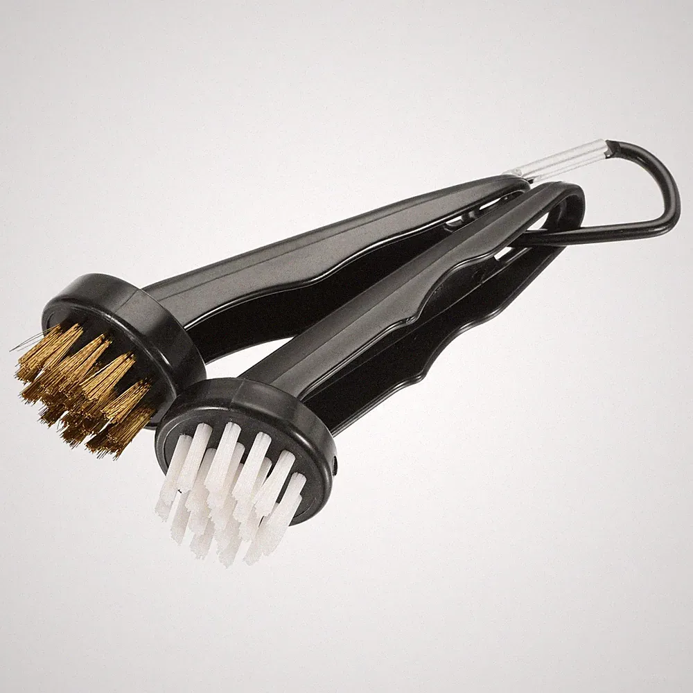 2pcs Golf Club Brush 2 Style Portable Retractable Dust Groove Cleaner Black