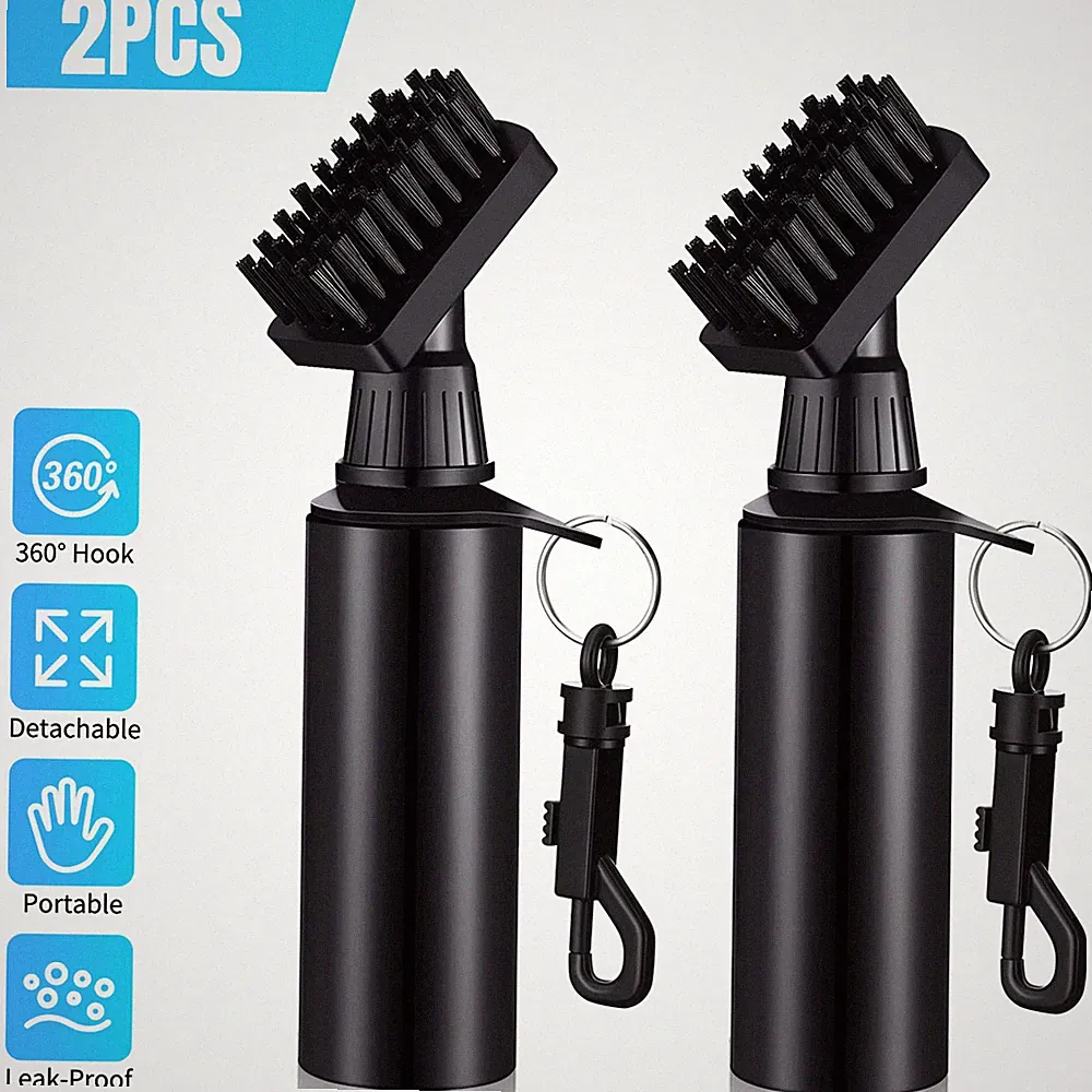 2X Golf Club Brush Tool Kit Groove Cleaner Cleaning Tool With Spray Water Bottle