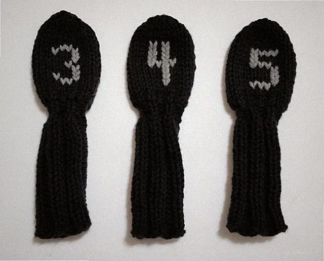 3 BLACK/GRAY 8" Golf Club Headcovers CHOOSE NUMBERS, Small hybrids irons wedges