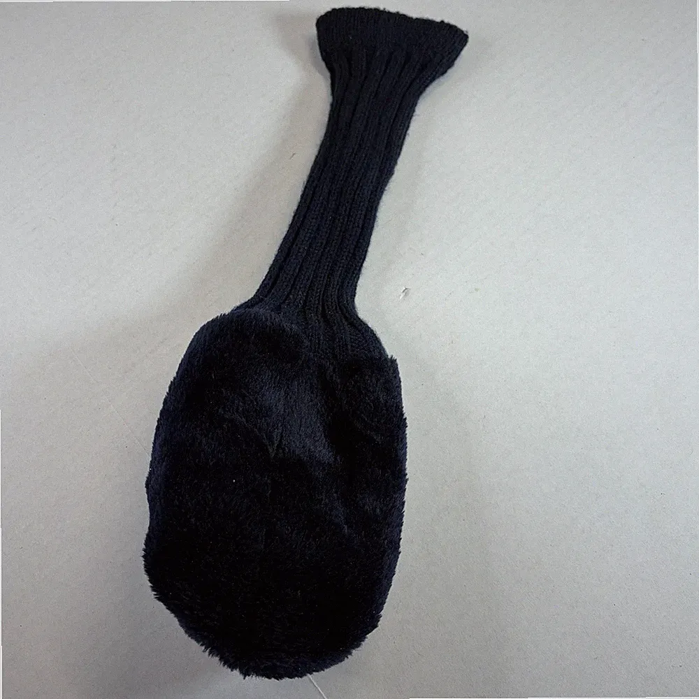 #3 Golf Club Driver Head Cover Fuzzy Plush Navy Blue Headcover Sock 16" long
