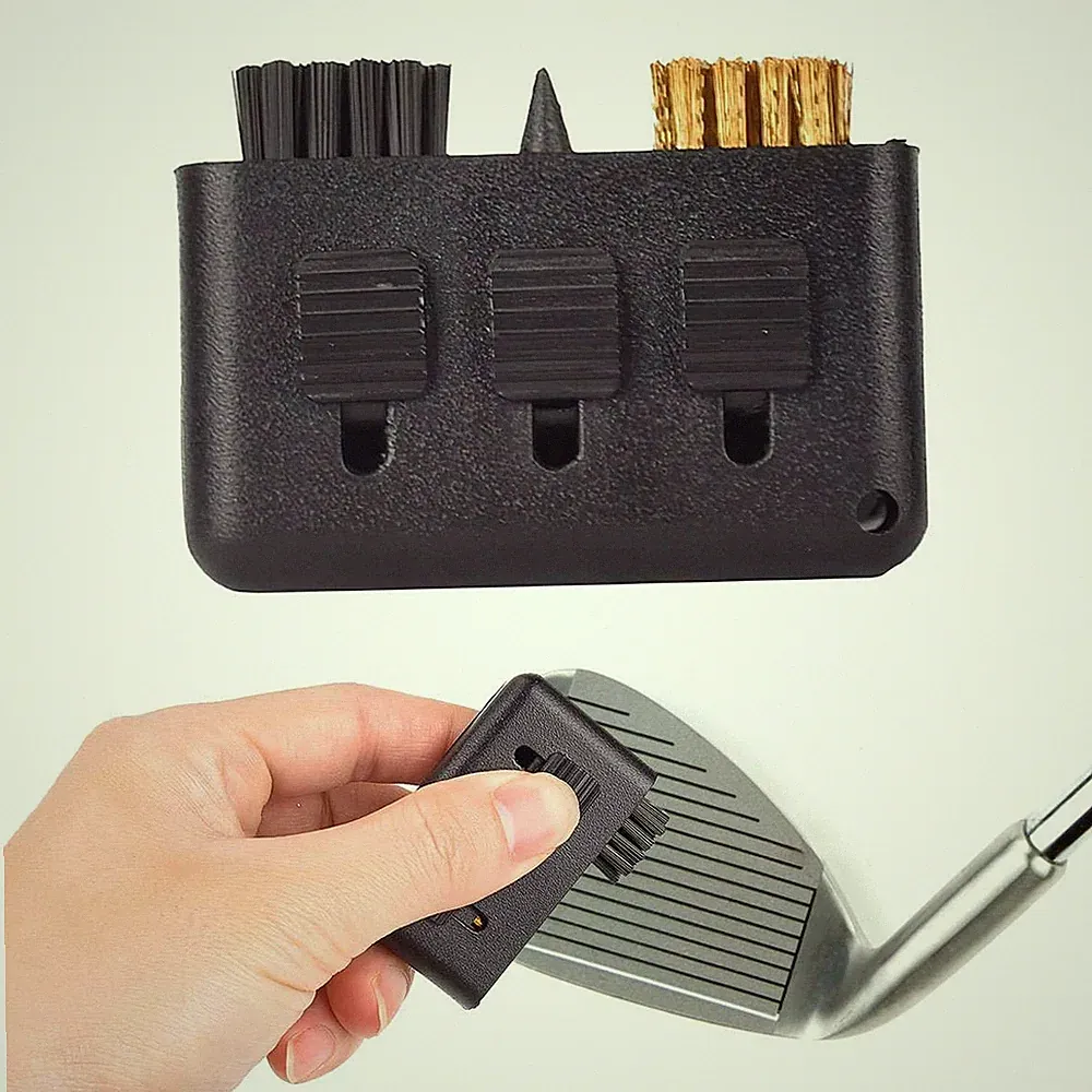 3 in 1 Portable Golf Club Cleaner Retractable Golf Club Cleaning Brush Pocket