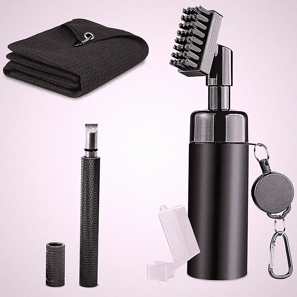3 In1 Golf Club Cleaning Kit Golf Club Cleaner Brush w/ Water Bottle Retractable