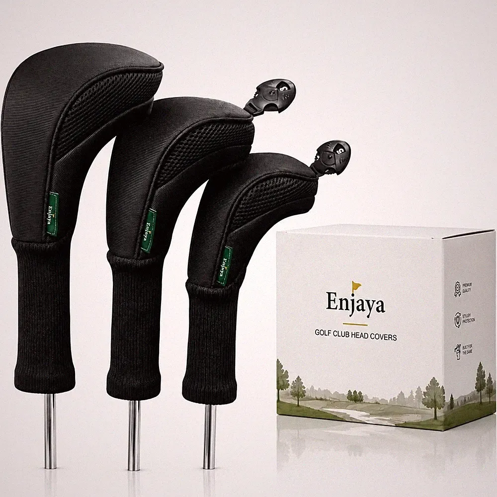 3 Pack Golf Club Head Covers for Woods and Driver Set for Men