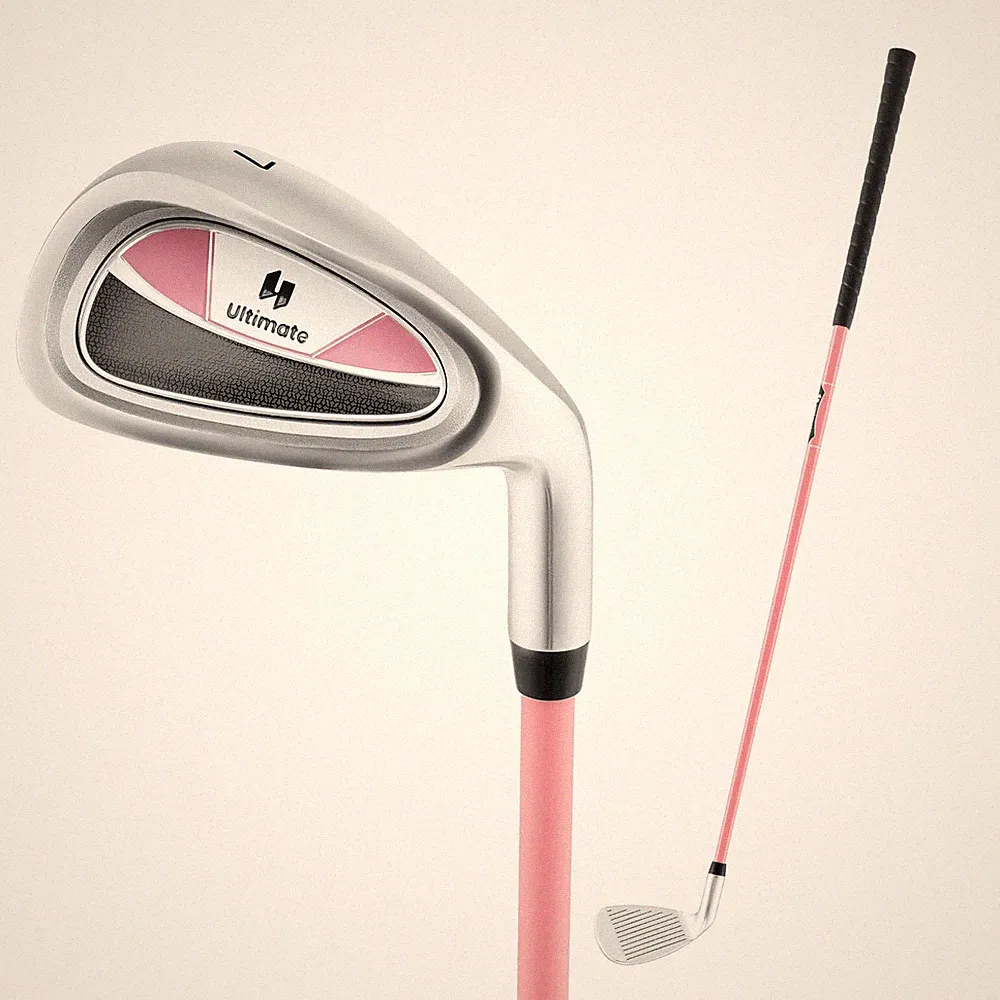 33" Junior #7 Iron for Kids with Fiberglass Shaft & Headcover Individual Gold