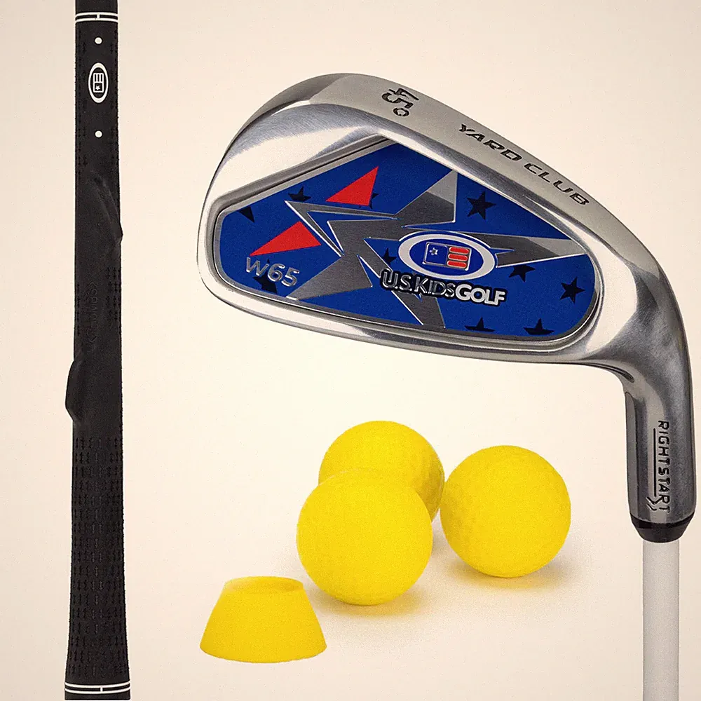 36in" U.S. Kids Golf RH 2024 Yard Club + 3 ball tee set Youth Flex (White)