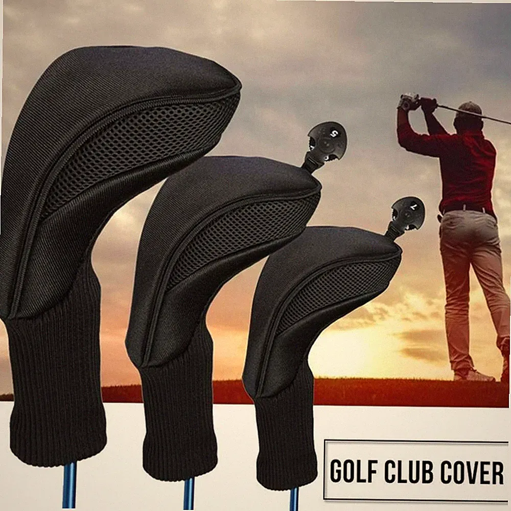 3Pcs Golf Club Head Covers Set Driver 1 3 5 Fairway Woods Headcovers Number Ta