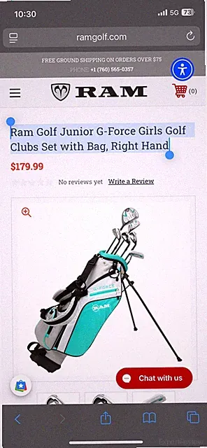 4/6 Year Old Ram Golf Junior Youth Golf Set. Missing #7