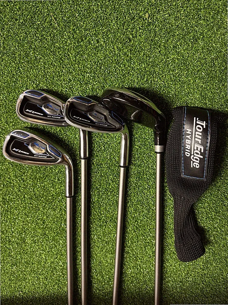 4 Golf Clubs Tour Edge HL-J Junior Hot Launch Driver Hybrid Iron 9/P 7/8, SW