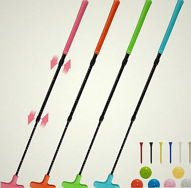 4 Pack Multicolor Golf Putters Set with 6 Practice Balls, Adjustable Length Two