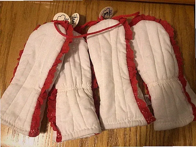 4 Women's White w/ Red Lace Cotton Golf Club Covers One of a Kind Samples NEW