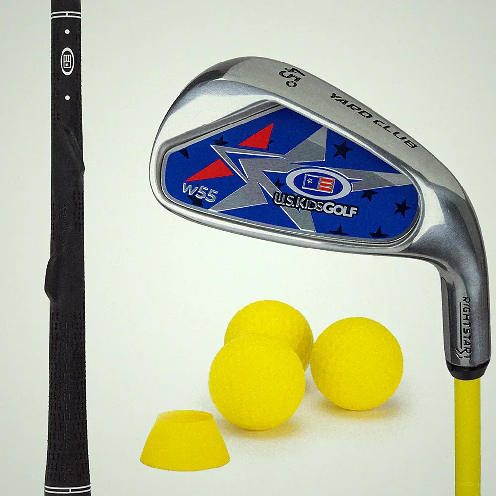 42in" U.S. Kids Golf RH 2024 Yard Club + 3 ball tee set Youth Flex (Yellow)