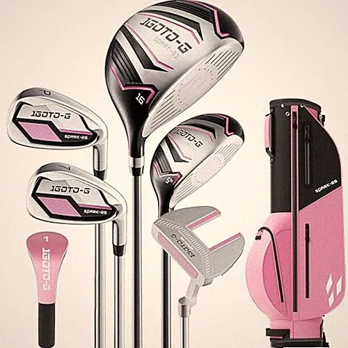 5/6/7 Pieces Kids Golf Clubs Set - Youth Golf Clubs Junior Set Pink 12-14 Age
