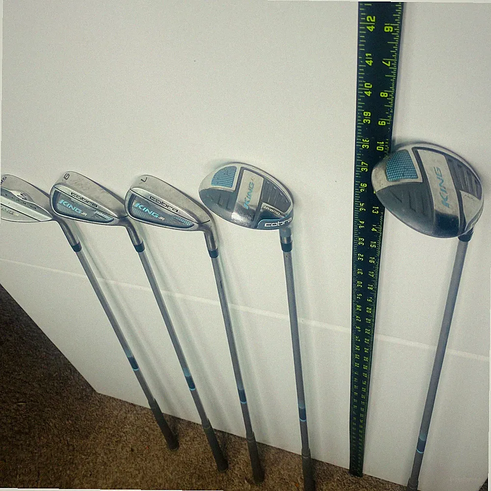 5 Piece Cobra King JR Golf Set Club RH Driver Hybrid 7, 9, SW Blue Grey