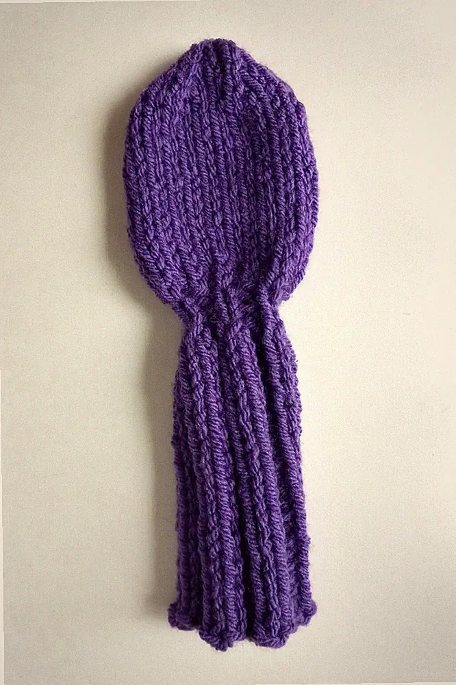 5-Wood GOLF CLUB SOCK HEADCOVER 10" Medium Purple Hand Knit in the USA
