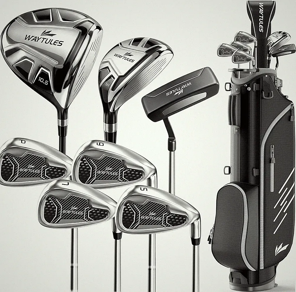 6-8-Piece Complete Golf Club Set for Men – Adult Golf Clubs with Stand Bag, Driv
