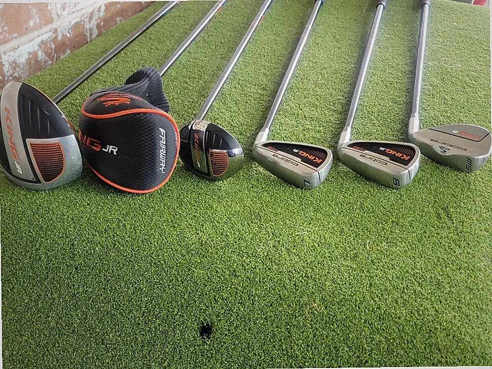 6 Piece Cobra King JR Golf Set Club RH Driver, FWY, Hybrid 7, 9, SW Black/Orange