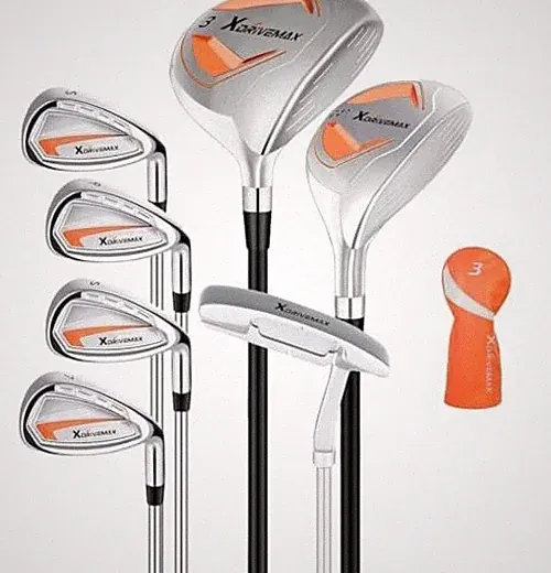 7-Piece Complete Golf Clubs Set for Men & Women Left Hand Women-Orange NO BAG