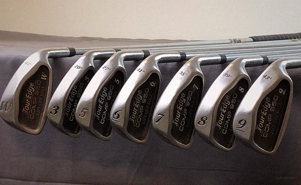 7 - TOUR EDGE COMP 950 Progressive Lift Off Sole Golf Club Set W,3,5,6,7,8,9 RGT