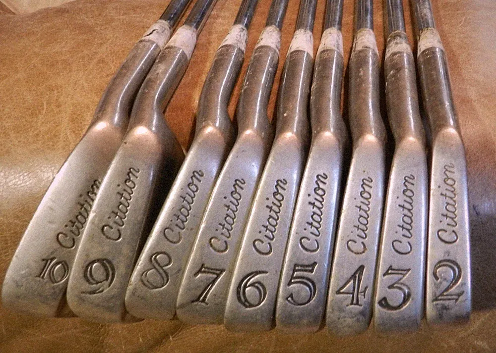 70s Power Bilt Citation Iron/Club Set RH 9PC (2-10) Stainless Delux D74K