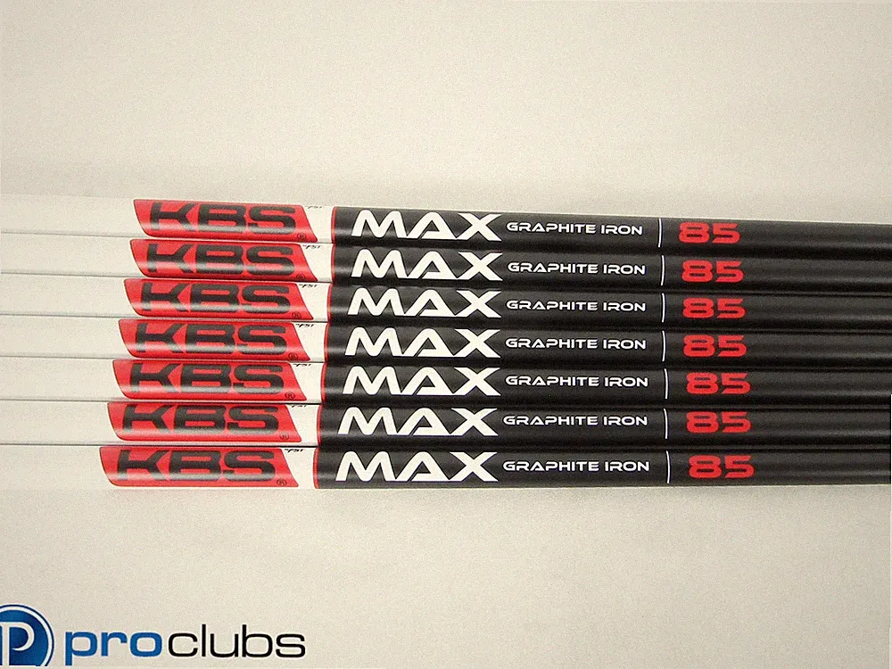 7PC NEW KBS MAX 85 STIFF FLEX GRAPHITE IRON SHAFTS .370 TIP #509163