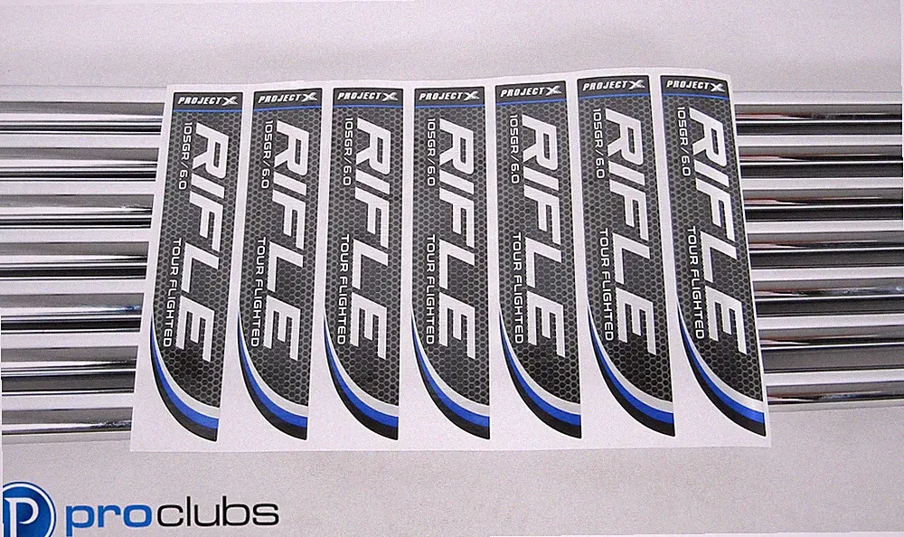 7pc NEW PROJECT X RIFLE 105 TOUR FLIGTED 6.0 STIFF FLEX STEEL IRON SHAFTS 459099