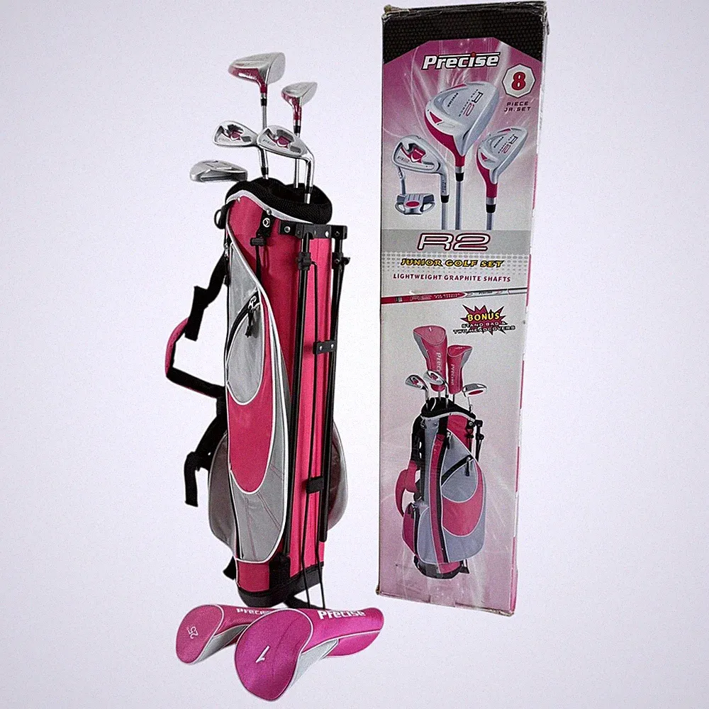 8 pc NEW Precise R2 Complete Girls Ages 9-12 Youth Junior RH Golf Club Set & Bag