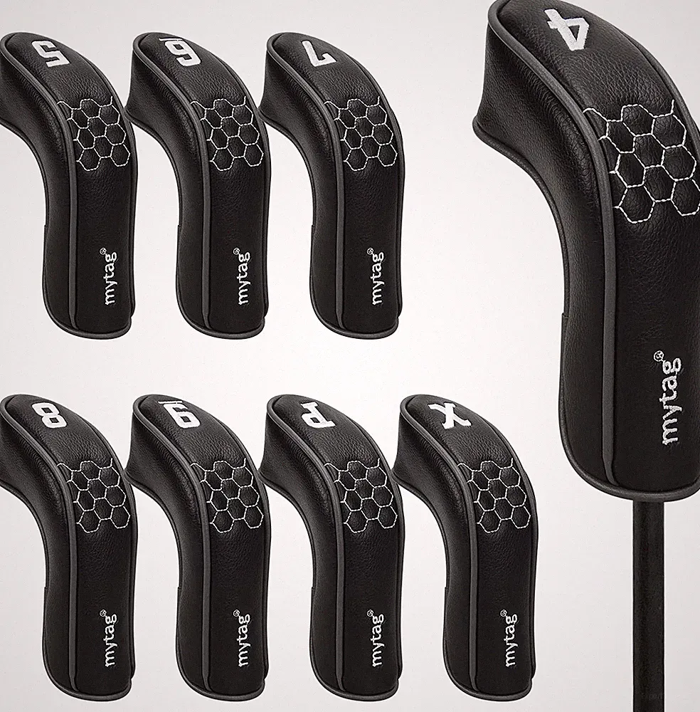 8PCS Golf Hybrid Iron Covers Set, Knit Hybrid Head Covers, Fits Cobra T Rail, Cl