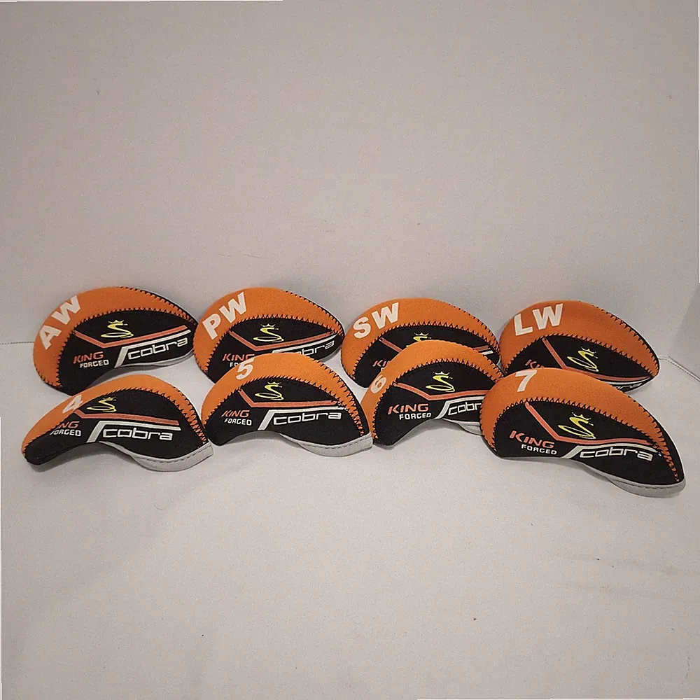 8x Lot Cobra KING FORGED Golf Club Iron/Wedge Head Covers Black + Orange - EUC
