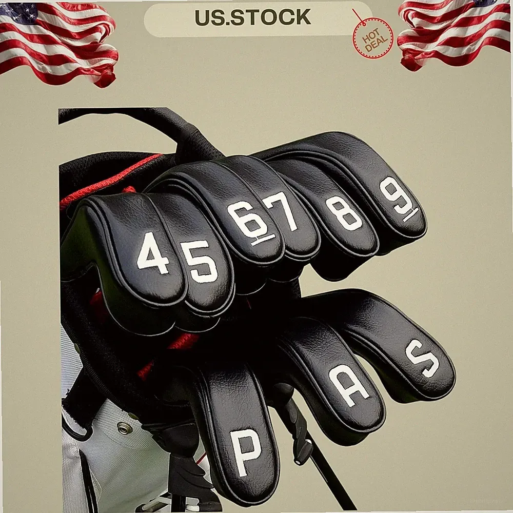 9-Piece Golf Hybrid Iron Head Cover Set w/ Large Numbers