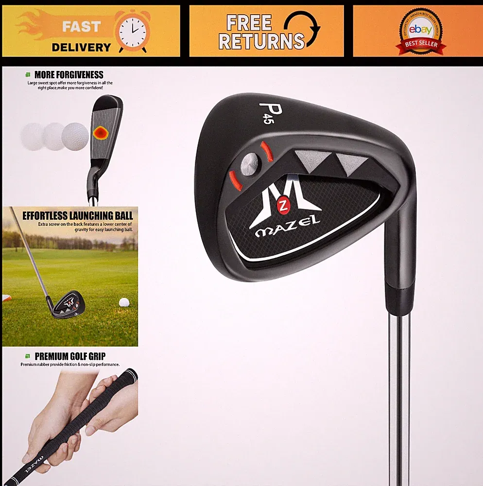 9-Piece Men's Golf Iron Set with Steel Shafts - Right-Handed Clubs, Wedge Includ