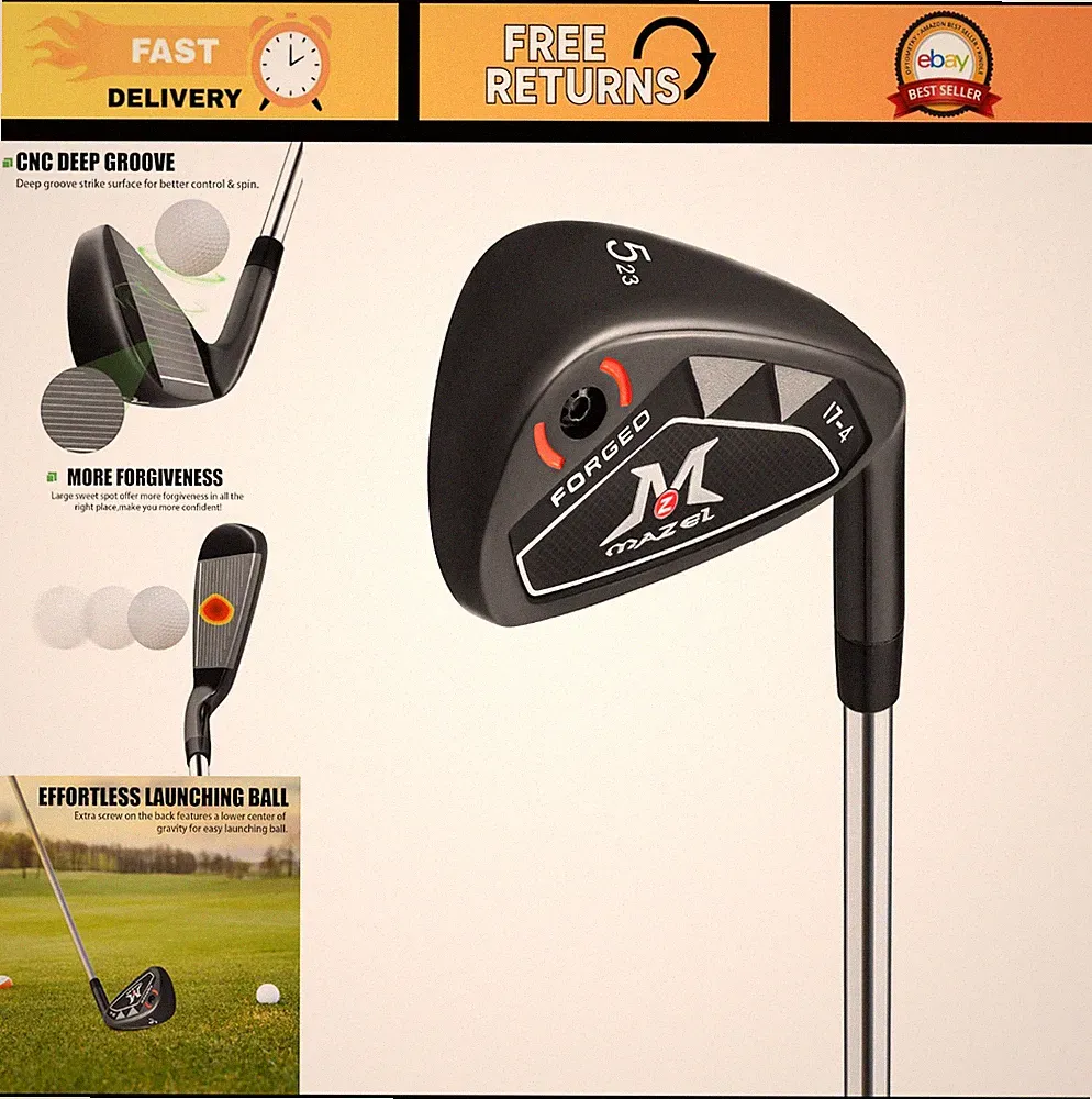 9-Piece Men's Golf Iron Set with Steel Shafts - Right-Handed Clubs, Wedges Inclu