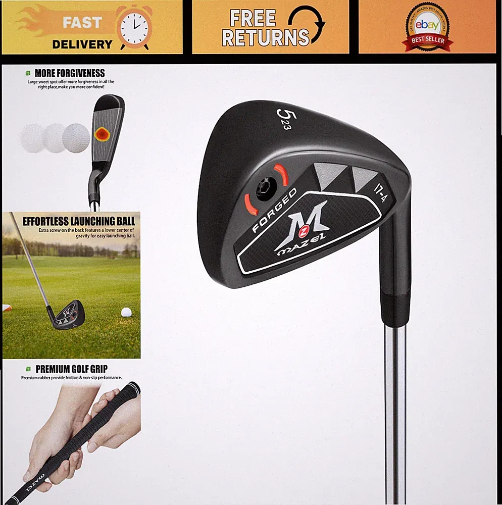 9-Piece Men's Golf Iron Set with Steel Shafts - Right-Handed, Includes Wedges